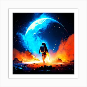 Man On The Moon 1 Art Print