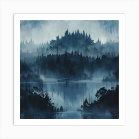 Forest In The Mist Art Print