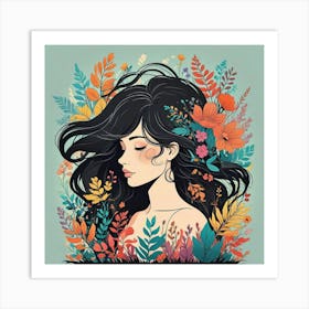 Into The Garden Ai Art Wall Art Design Illustration (26) Art Print