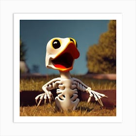 Skeleton Duck Art Print