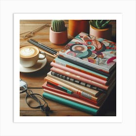 Books On A Table 3 Art Print