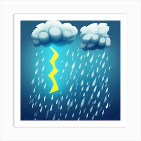 Lightning And Rain Art Print