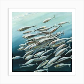 Sardines Swimming Art Print Painting Art Print