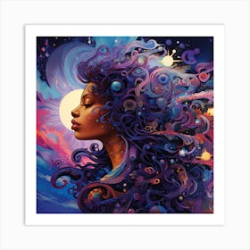 Woman With Long Hair 3 Art Print