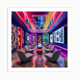 Neon Lounge Art Print