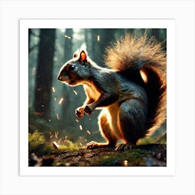 Squirrel In The Forest 41 Art Print