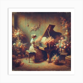 Girl At The Piano Art Print Art Print