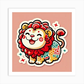 Chinese Lion Sticker Art Print