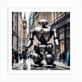 Robot On The Street 38 Art Print