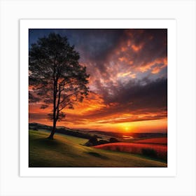 Sunset In England Art Print