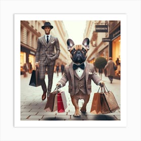 French Bulldog In A Suit Art Print