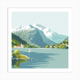 Switzerland Lake Art Print