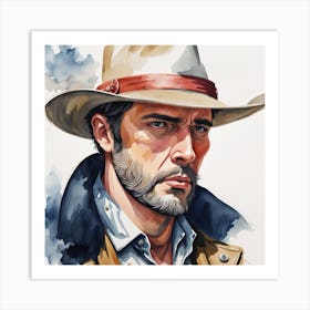 The Canadian Pioneer - Watercolor Portrait Art Print