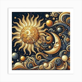 Sun And Moon 3 Art Print