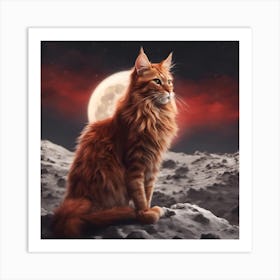 Moon Cat Art Print