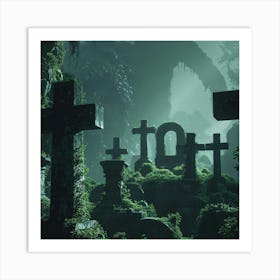 Graveyard Stock Videos & Royalty-Free Footage Art Print