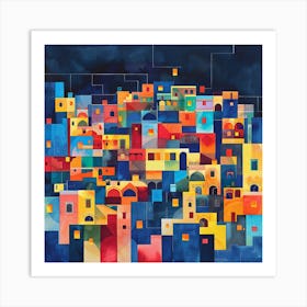 Israeli City At Night Art Print