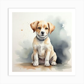 Watercolor Of A Dog Art Print