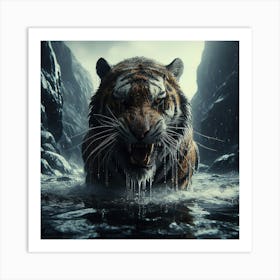 Tiger In Water 3 Art Print