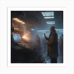 Man In A Space Station Art Print