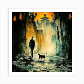 Cat-Human Encounters Of The Third Kind (II) Art Print