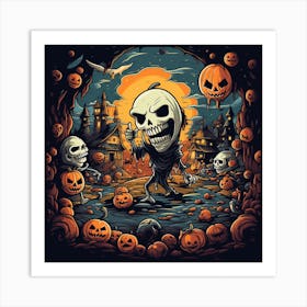 Halloween Skeleton Art Print