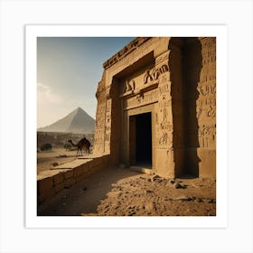 Egyptian Temple In The Desert Art Print