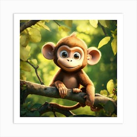 Monkey In The Tree 4 Art Print