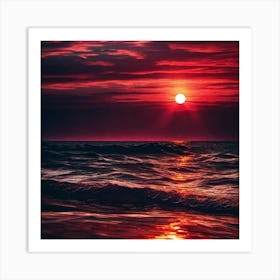 Sunset Over The Ocean 185 Art Print