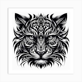 Tribal Tiger Head 2 Art Print