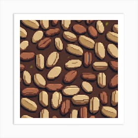 Seamless Pattern Of Coffee Beans 3 Art Print