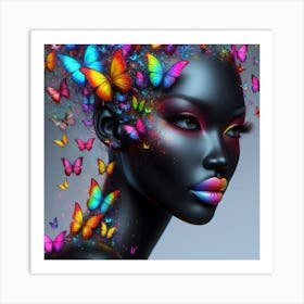 Purple woman butterfly wall art 2 Art Print