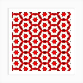 Pattern Red White Texture Seamless 1 Art Print