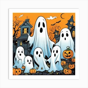 Ghosts Of Halloween Art Print