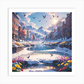 Snowy City Art Print