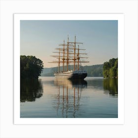 Sailboat On A Lake Art Print