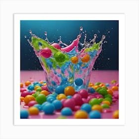 Colorful Candy Splash Art Print