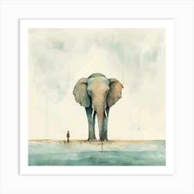 Elephants In The Rain Art Print