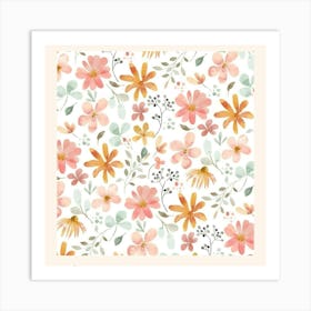 Watercolor Flowers Art Print