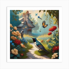 Garden Visitors Art Print