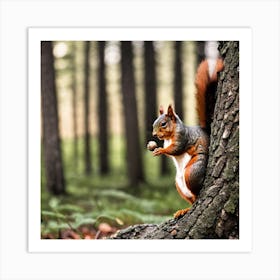 Squirrel In The Forest 132 Art Print