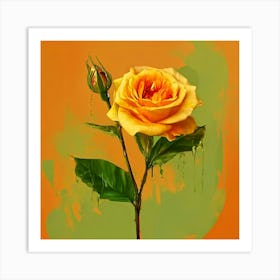 Yellow Rose Canvas Print Art Print