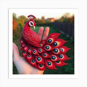 Red peacock 2 Art Print