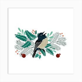 Christmas Bird Art Print