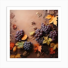 Autumn Leaves And Grapes 9 Art Print