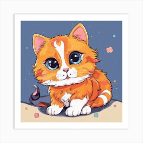 Cute Orange Cat Art Print