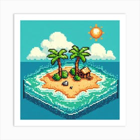 8-bit tropical island 2 Art Print