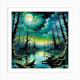 Swampy Night Art Print