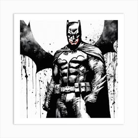 Batman Portrait Ink Painting (19) Art Print