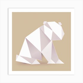 Origami Polar Bear Art Print